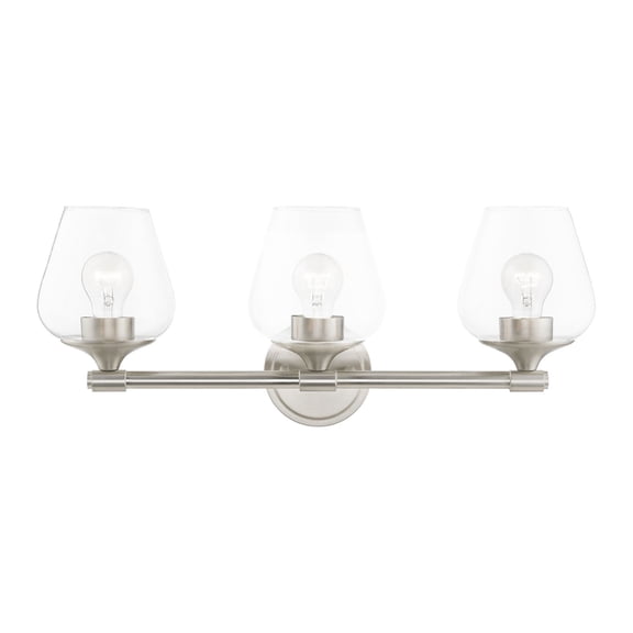 17473-91 Livex Lighting Willow - 3 Light Bath Vanity In Transitional Style-9.5 Inches Tall and 23 Inches Wide-Brushed Nickel Finish