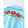 thumbnail image 6 of Fdqin Girls Western Shirt Floral Embroidered Cowgirl Shirts for Girls Long Sleeve Collared Retro Cowgirl Costume Cute Casual Blouses Blue 4-5 Years, 6 of 7