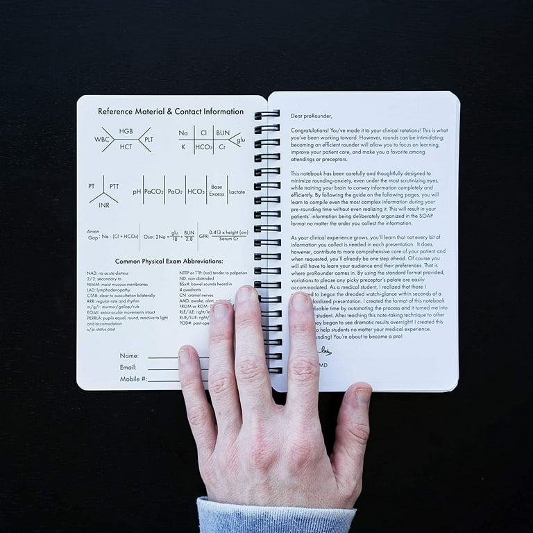 Portage Medical Rounds Notebook, proRound Spiral Notepad with