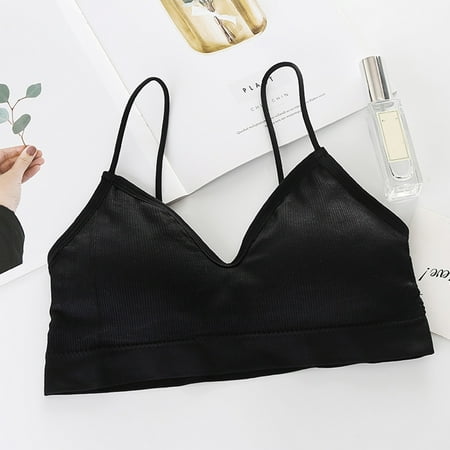 

DENGDENG Women s Comfort Bra Seamless Spaghetti Strap Bralette Sexy Stretch Bra for Women