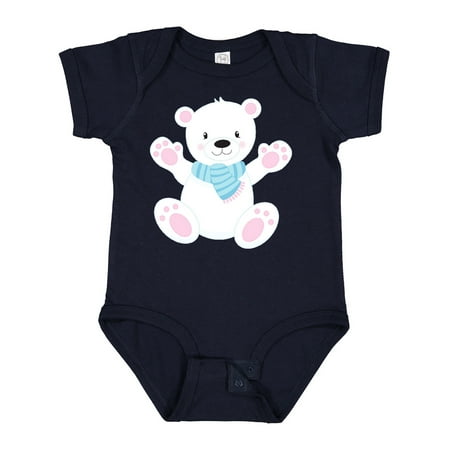 

Inktastic Polar Bear White Bear Cute Bear Bear with Scarf Gift Baby Boy or Baby Girl Bodysuit