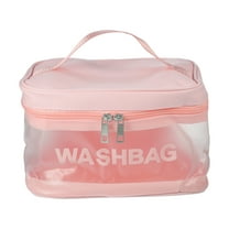 1 Pc Women Convenient Square Makeup Bag for Vacation Camping Business Travel Pink