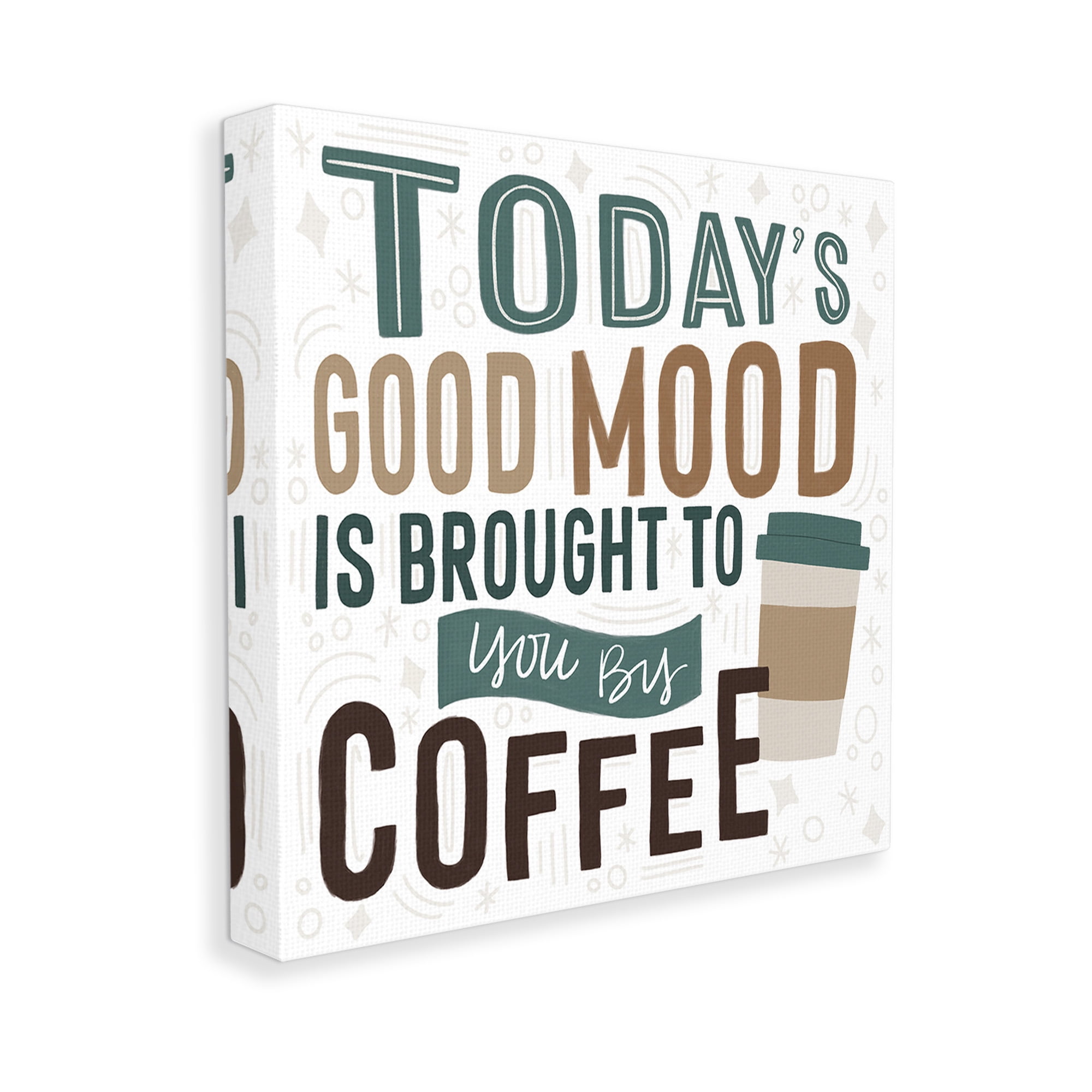 Stupell Industries Good Mood By Coffee Food & Beverage Painting Gallery Wrapped Canvas Art Print Wall Art, 36 x 36