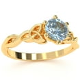 thumbnail image 2 of Celtic Trinity Knot Aquamarine Engagement Ring In 14k Yellow Gold, 2 of 6