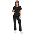 thumbnail image 2 of Niaahinn Women's Scrubs Set - V-Neck Top & Drawstring Jogger Scrub Pant for Nursing Uniforms, 9 colors, 2 of 7