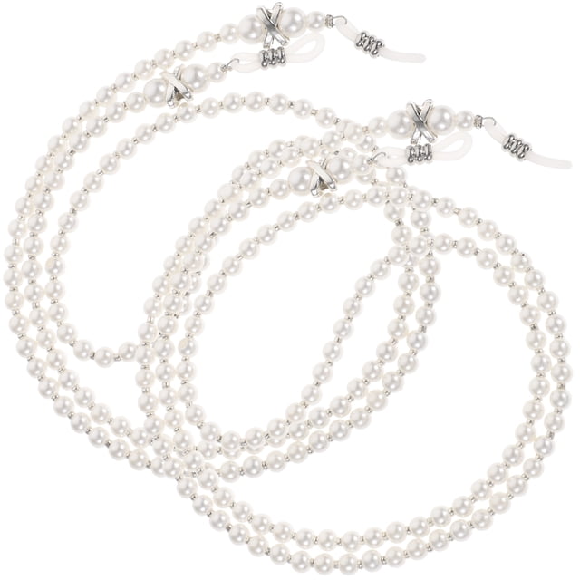 CIMAXIC 2Pcs Eyeglasses Chain Anti-Slip Eyewear Rope Fashion Eyeglasses Strap Eyeglasses Accessories White,29.53"X0.2"X0.2"