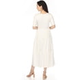 thumbnail image 3 of White Mark Women's Square Neck Short Sleeve Tiered Maxi Dress, 3 of 6