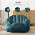 thumbnail image 2 of MUZZ Giant Bean Bag Chair, Plush Bean Bag Sofa Chair for Adults & Kids, Comfy Lazy Beanbag Sofa Lazy Sofa Floor Couch for Bedroom, Living Room, Green, 2 of 9