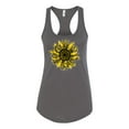 thumbnail image 2 of Wild Bobby, Artsy Cheetah Leopard Print Sunflower, Fashion, Women Racerback Tank Top, Dark Grey, Small, 2 of 3