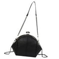 thumbnail image 2 of Bolso de hombro con cadena y hebilla jinwen bolso de mano negro, 2 of 8