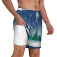 thumbnail image 3 of Picia Christmas Trees pattern Mens Swim Trunks with Compression Liner Stretch Beach Shorts Quick Dry with Zipper Pockets No-Chafing Board Shorts-Medium, 3 of 9