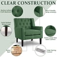 thumbnail image 2 of FRMALL Living Room Chairs Accent Chair Set of 2 linen Fabric Armchairs, Teal, 2 of 7