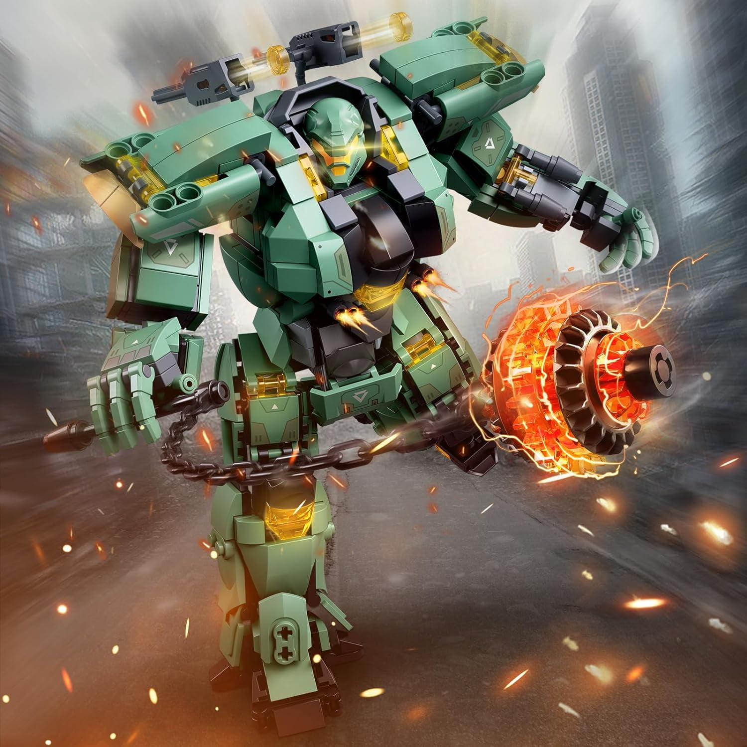 Transforming Mech Robot Building Blocks Set,Destroy Warrior City Action Mech Model Building Kit, 542 PCS Cool Robots Toys Gift for Adults and Kids Boys 6 7 8 10+