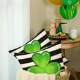 thumbnail image 4 of St.Patrick''s Day Pillow Covers 18X18 Inch Set of 2,Striped Shamrock Decorations Holiday Spring Decorative Pillow Case Decor for Sofa Couch (Green) AK014-18, 4 of 6