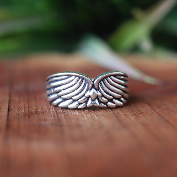 Angel Wings Ring, 925 Sterling Silver Ring, Guardian Angel Ring, Handmade Ring, Statement Ring, Wing Band Ring, Heavenly Ring, Gift For Her