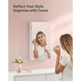 thumbnail image 2 of SONGMICS Mirror Jewelry Cabinet Armoire with Built-in LED Lights Wall or Door Mounted Jewelry Storage Organizer Hanging Mirror Cabinet White, 2 of 7