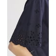 thumbnail image 4 of Free Assembly Women's and Women's Plus Cropped Cotton Eyelet Shirt, Sizes XS-4X, 4 of 4