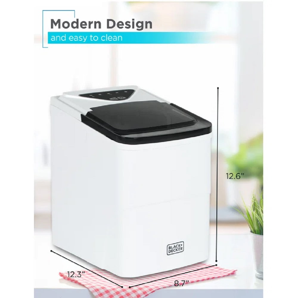 Black + Decker BIMH226W 26 lb Daily Production Bullet Ice - Portable Ice Maker