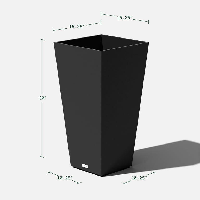 Veradek V-Resin Taper Tall Planter - Black - 30 in.