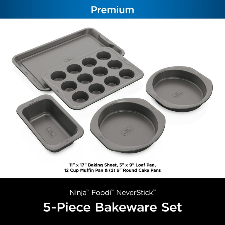 Ninja Foodi NeverStick Premium 5-Piece Bakeware Set, Aluminum