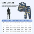 thumbnail image 4 of Salouo Marine Nautical Print Button-Front Long Sleeve Pajama Set for Men, Soft 2Pjs Men's Long Sleeve Sleepwear-Medium, 4 of 7