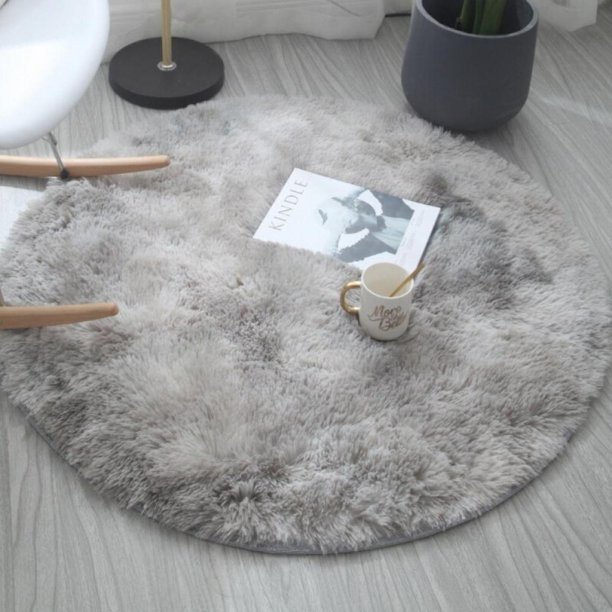 Zdmathe Fluffy Round Rug Carpets Ultra Soft Area Rugs Graduated Color Long Plush Gy Floor Mat For Dining Living Room Com Zdmathe Fluffy Round Rug Carpets Ultra, Round Rugs 70cm