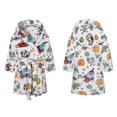 thumbnail image 4 of GYRATEDREAM Kids Boys Girls Flannel Bathrobes Soft Hooded Robes 2-12 Years, 4 of 11