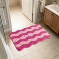 thumbnail image 5 of MMJ Bathroom Rugs Wave Pattern Bath Mat 15.7x23.6in Soft Absorbent Non Slip Shower Floor Rug, 5 of 7