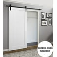 thumbnail image 3 of Sliding Barn Door 28 x 96 with Hardware | Quadro 4115 White Silk | Top Mount 6.6FT Rail Hangers Sturdy Set | Wooden Solid Panel Interior Doors, 3 of 6