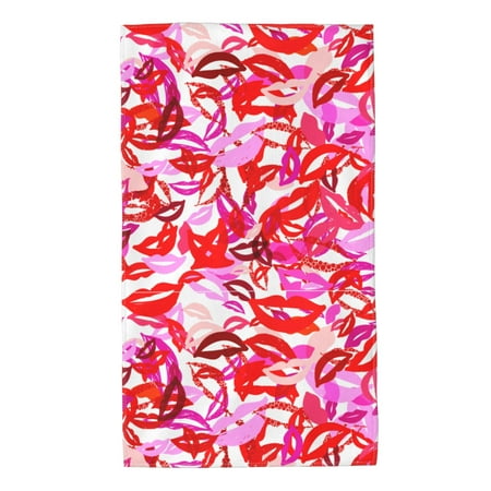 

Home Towels Red Lips Background Absorbent Hanging Hand Towel Small Bath Towel Decorative Kitchen Dish Guest Towel For Spa Gym Hote27.5x16in