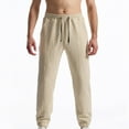 thumbnail image 2 of Sweatpants Men Open Bottom Lounge Pants Mens Joggers for Men Textured Baggy Sweatpants Stretch Solid Color Drawstring Waist Running Track Pants with Pockets, 2 of 5