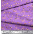 thumbnail image 3 of Soimoi Purple Cotton Duck Fabric Maze & Grandiflora Roses Floral Decor Fabric Printed Yard 42 Inch Wide, 3 of 3