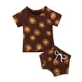thumbnail image 1 of Gibobby Conjunto de ropa para bebé y niño Camiseta de manga corta con estampado de verano para niños y Niñass pequeñas, pantalones cortos, conjunto de 3 años(A, 3 Meses), 1 of 5