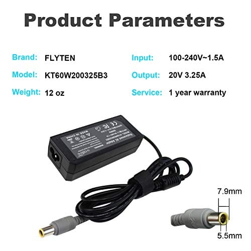 Adaptador de 20V 3.25A 65W para Lenovo Thinkpad T400 T410 T420 T420S T