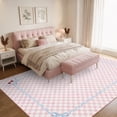 thumbnail image 2 of Garvee 10'x13' Checkered Cherry Area Rug Washable Border Carpet, Soft Non-Slip Low Pile Farmhouse Rug for Living Room Bedroom Home Office, Pink, 2 of 9