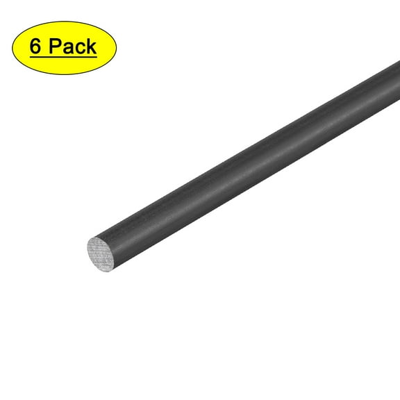 Carbon Fiber Rod 4mm, 500mm/19.6inch Length for RC Airplane Matte Pole, 6PCS