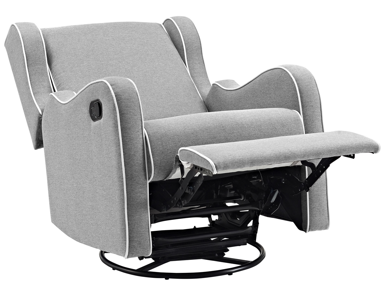 Angel Line Rebecca Upholstered Swivel Gliding Recliner, Gray photo 3