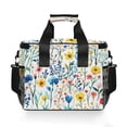 thumbnail image 7 of FORMRS Insulated Cooler Bag 24 Cans Capacity Soft Leakproof Lunch Box with Side Pockets, Blue Wildflower Pattern, 7 of 7