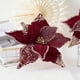 thumbnail image 4 of Flores artificiales de terciopelo tinto vino | Tallos florales artificiales de burdeos profundo de alta gama | Decoración navideña de lujo | 15,75 pulgadas de longitud | Material de tela duradero, 4 of 8