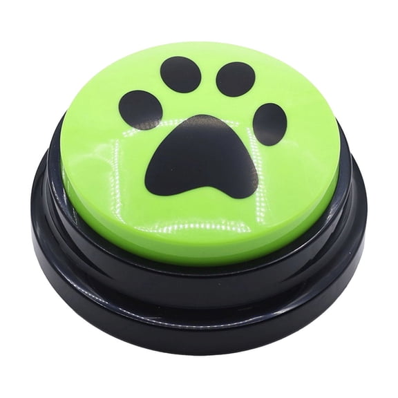 Pet Communication Button Dog Training Device Recordable Sound Button for Pets Easy Use Training Tool with Recording Function Interactive Animal Aid Green