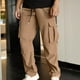 thumbnail image 1 of Pantalones cargo de longitud completa para hombre, deportivos, informales, con bolsillo, cordón y cremallera, color liso, cintura elástica, 1 of 8