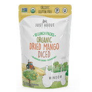 Just About Foods Organic Dried Mango Diced 10 oz Includes 10 Lunch Packs