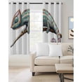 thumbnail image 2 of Chameleon Animal Motif Blackout Curtains for Bedroom Living Room Darkening Curtains 63 Inches Long Watercolor Chameleon Artwork Window Curtain 2 Panels Set Window Treatment Grommet Drapes 42"x63", 2 of 9