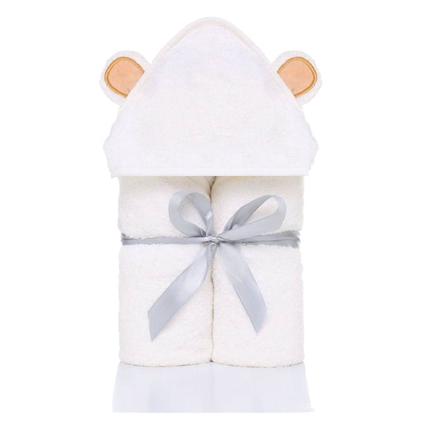 Toalla de baño con capucha para niños - Fibra, con capucha y orejas, 35.5 "x35.5", para bebés, niños niñas