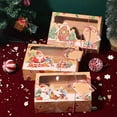 thumbnail image 5 of 9 Pcs Kraft Paper Christmas Gift Boxes with PVC Window, Gingerbread Candy Boxes with Ribbon, Recyclable Packaging Boxes for Holiday Party, Jewelry, and Candy, 5 of 5