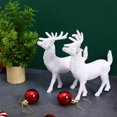 thumbnail image 5 of MRLESS 4pcs Christmas Reindeer Figurines White Plastic Deer Statue 14CM, 5 of 7