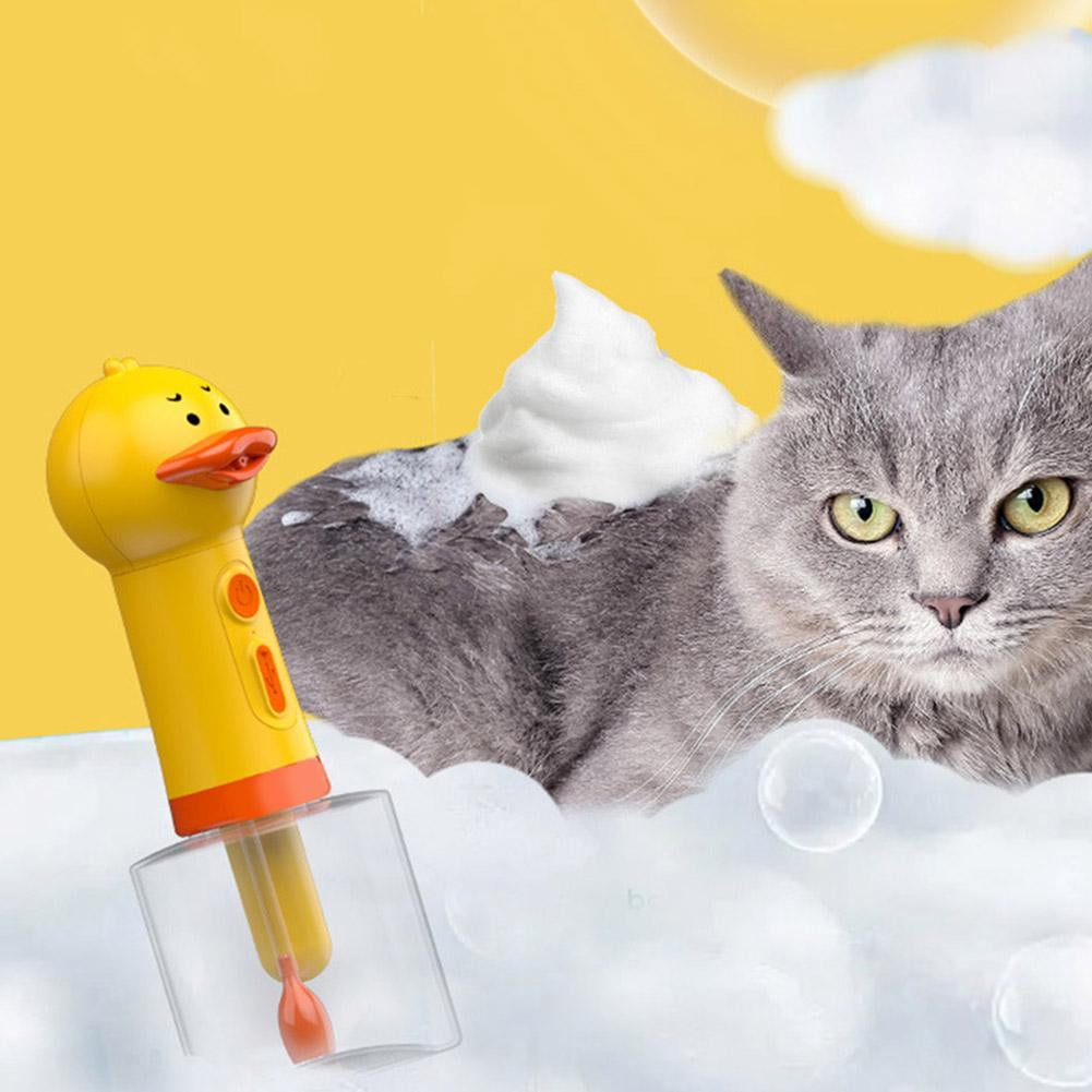 Little Yellow Duck Automatic Pet Foam Machine, USB Rechargeable Soap Dispenser for Dog and Cat Cleaning, Fully Automatic