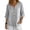 Light Gray, variant on OIOLOYJM Linen Shirts for Women 3/4 Sleeve V Neck Casual Blouses Spring Summer Oversized Outfits 3 Button Pleated Front Pullover Tops Light Gray S