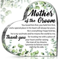 Gift for Mother of the Groom from Bride Mother of the Groom Gifts Wedding Gifts Acrylic Square Heart Gift Thank You Gift for Mom Wedding Gifts for Mother of the Groom (Eucalyptus)