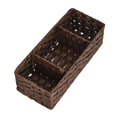thumbnail image 3 of Caja de almacenamiento tejida Organizador Caja de decoración 3 secciones Organizador de artículos diversos multifuncional hecho a mano para escritorio , Dark Brown Marron oscuro Macarena cesta de almacenamiento, 3 of 8